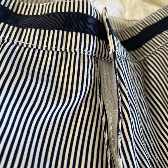Swim trunks 28 TW 👁 CE Navy Pinstripe Swimming Unlined Velcro Fly 9 Inseam - Picture 5 of 11